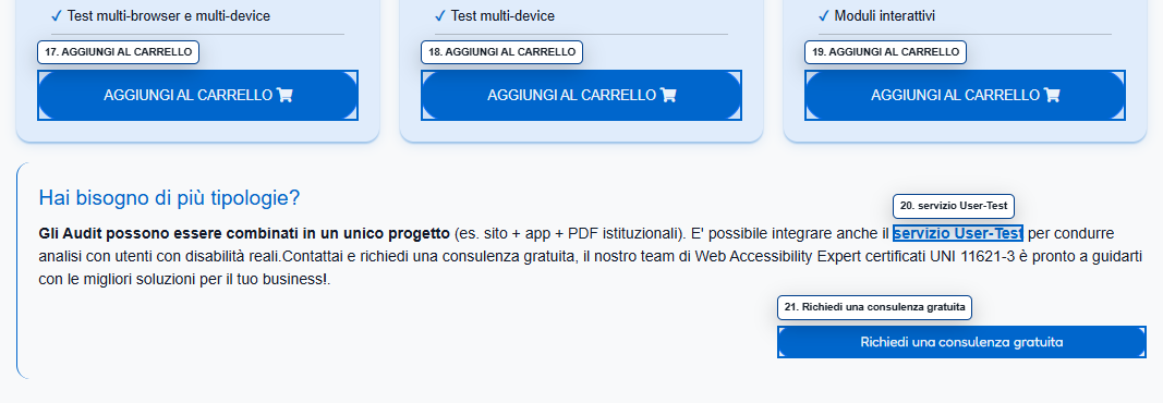 Esempio di utilizzo dell'estensione con evidenziazione dei link su pagina