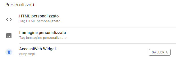 Modello personalizzato Tag AccessiWeb